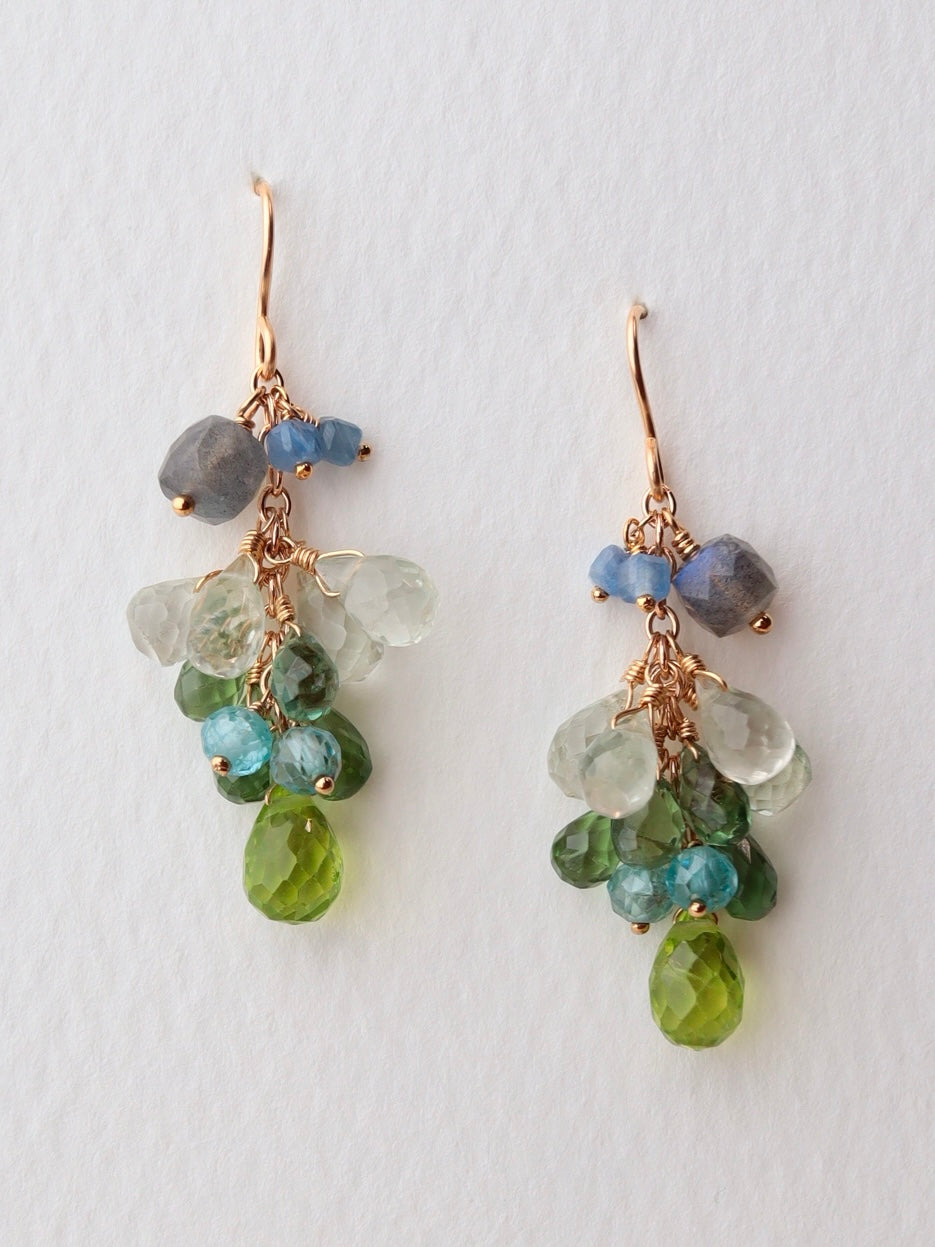 Green stone earrings