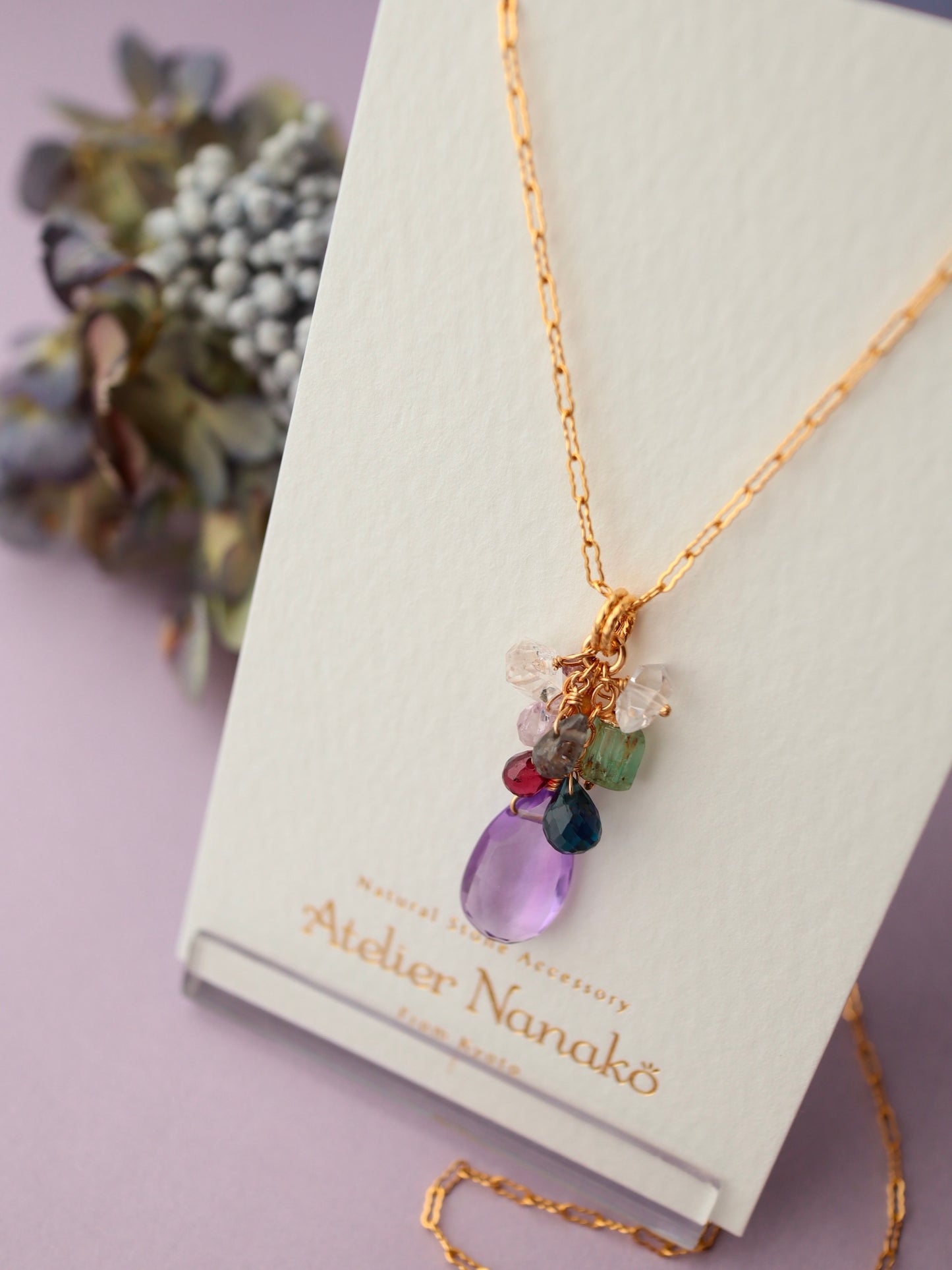 Amethyst and London Blue Topaz Necklace