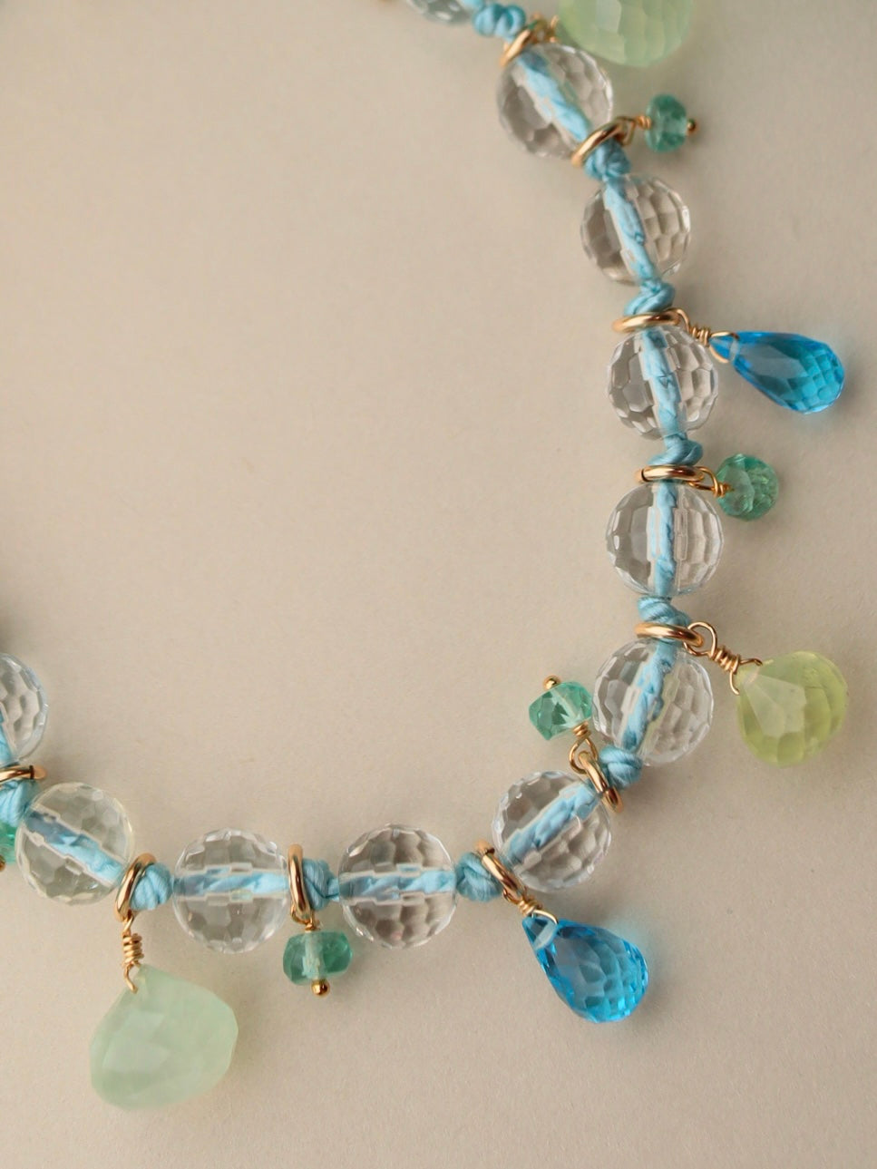 Swiss Blue Topaz and Prehnite Bracelet