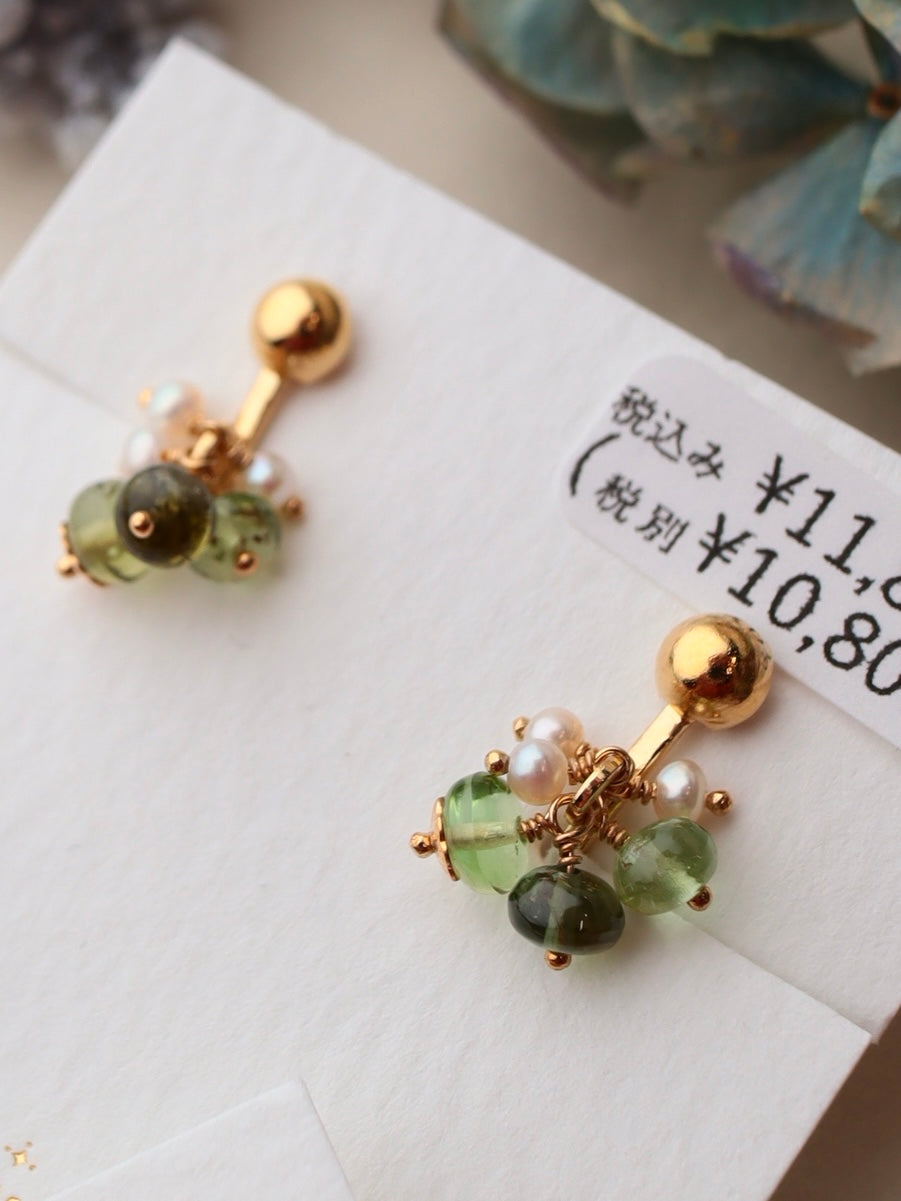 Small green tourmaline earrings
