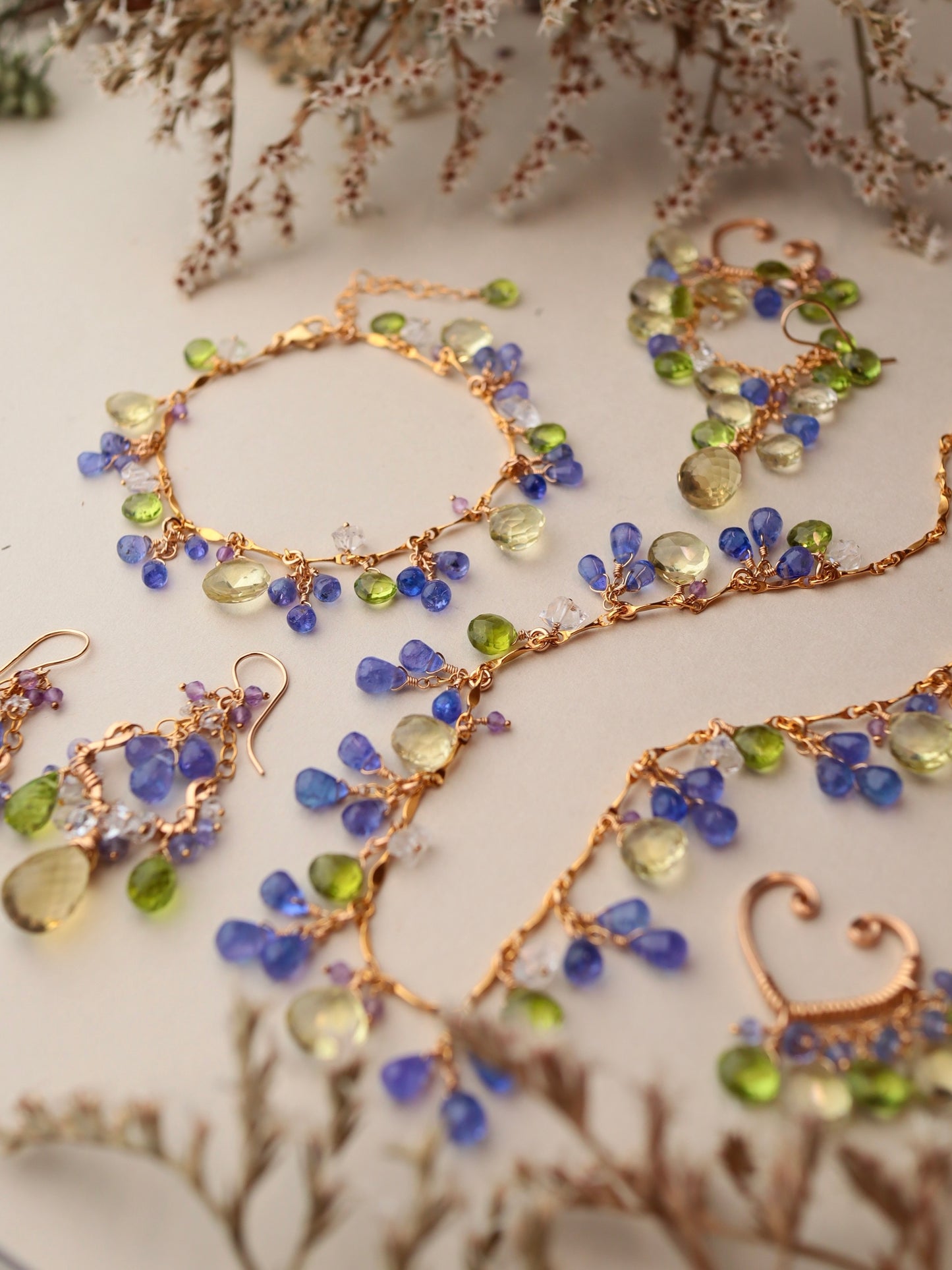 【Pre-order sale】 Tanzanite and lemon quartz bracelet