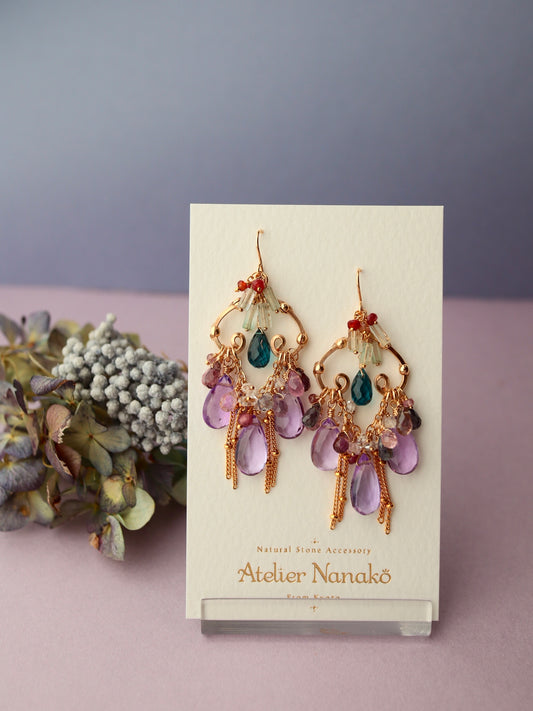 Amethyst and London Blue Topaz Chandelier Earrings