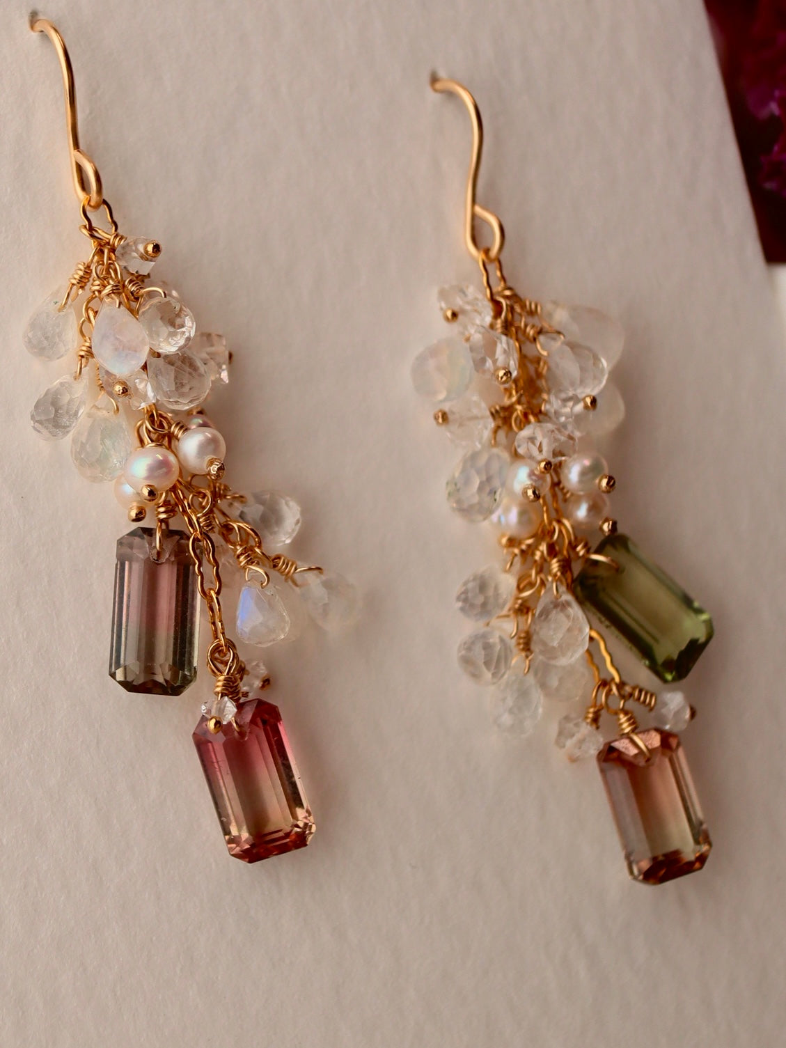Various bicolor tourmaline earrings
