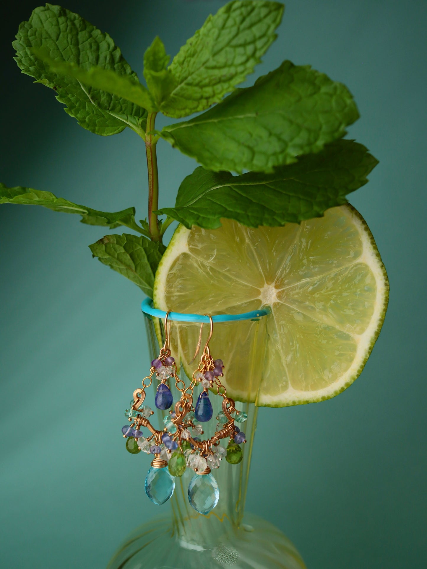 Sky Blue Topaz Chandelier Earrings