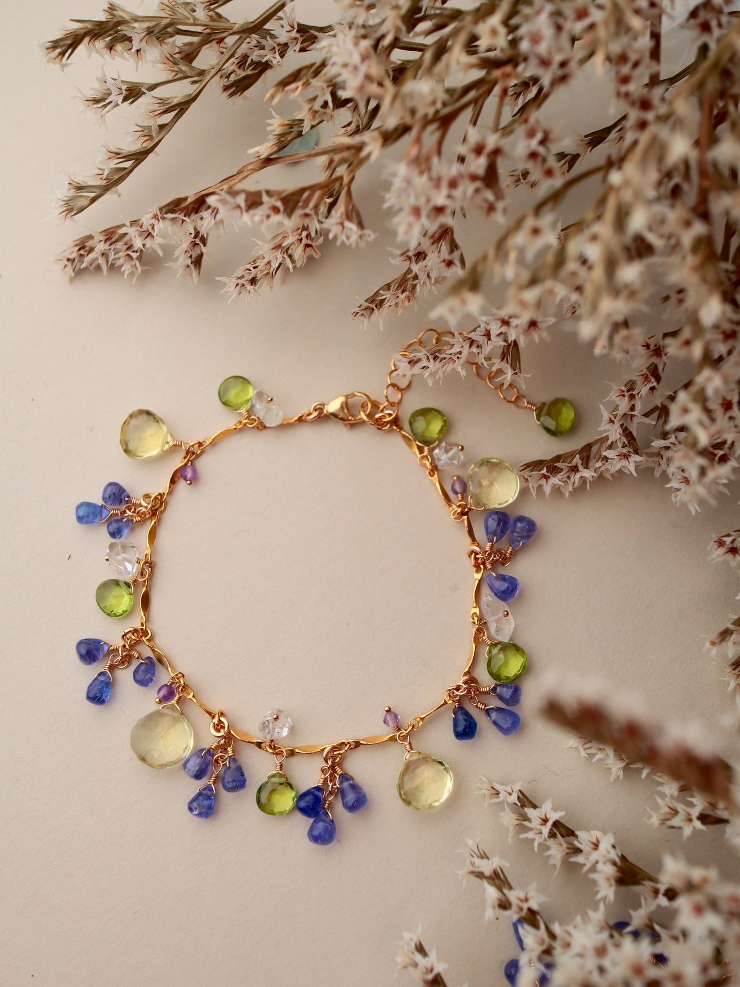 【Pre-order sale】 Tanzanite and lemon quartz bracelet