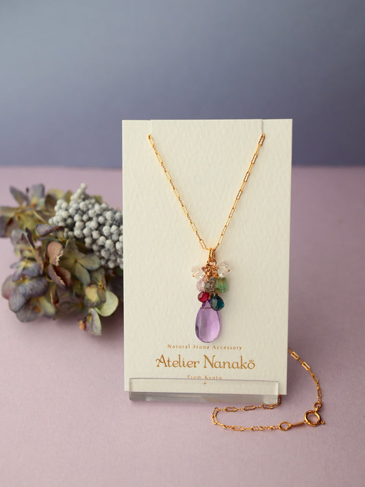 Amethyst and London Blue Topaz Necklace