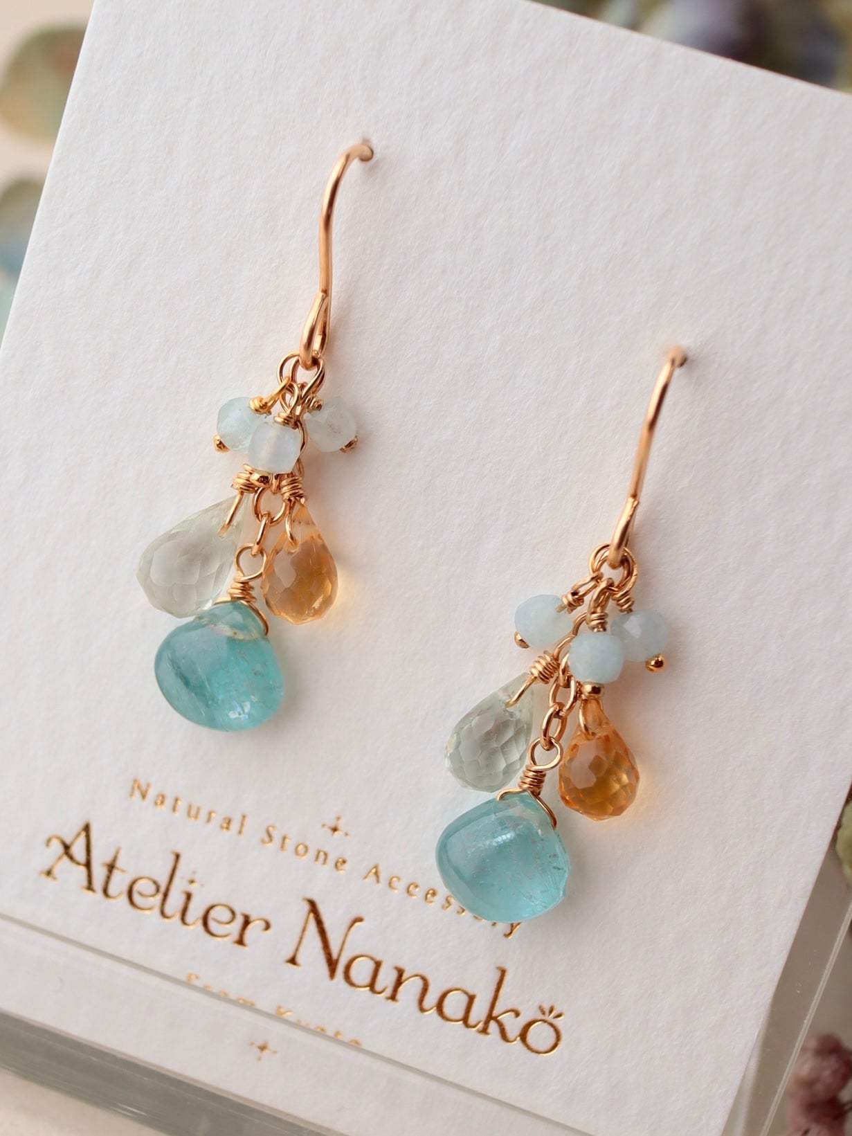 Small green kyanite earrings