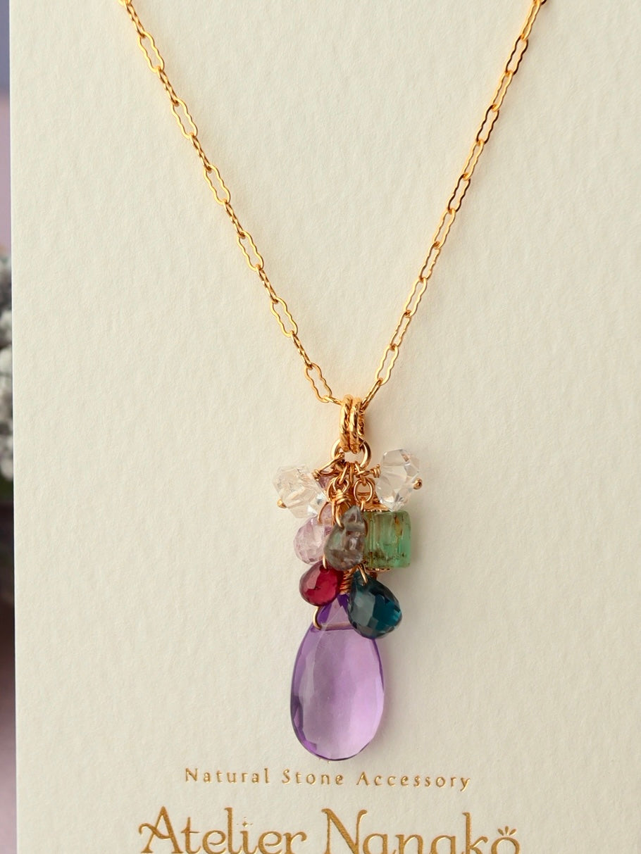 Amethyst and London Blue Topaz Necklace