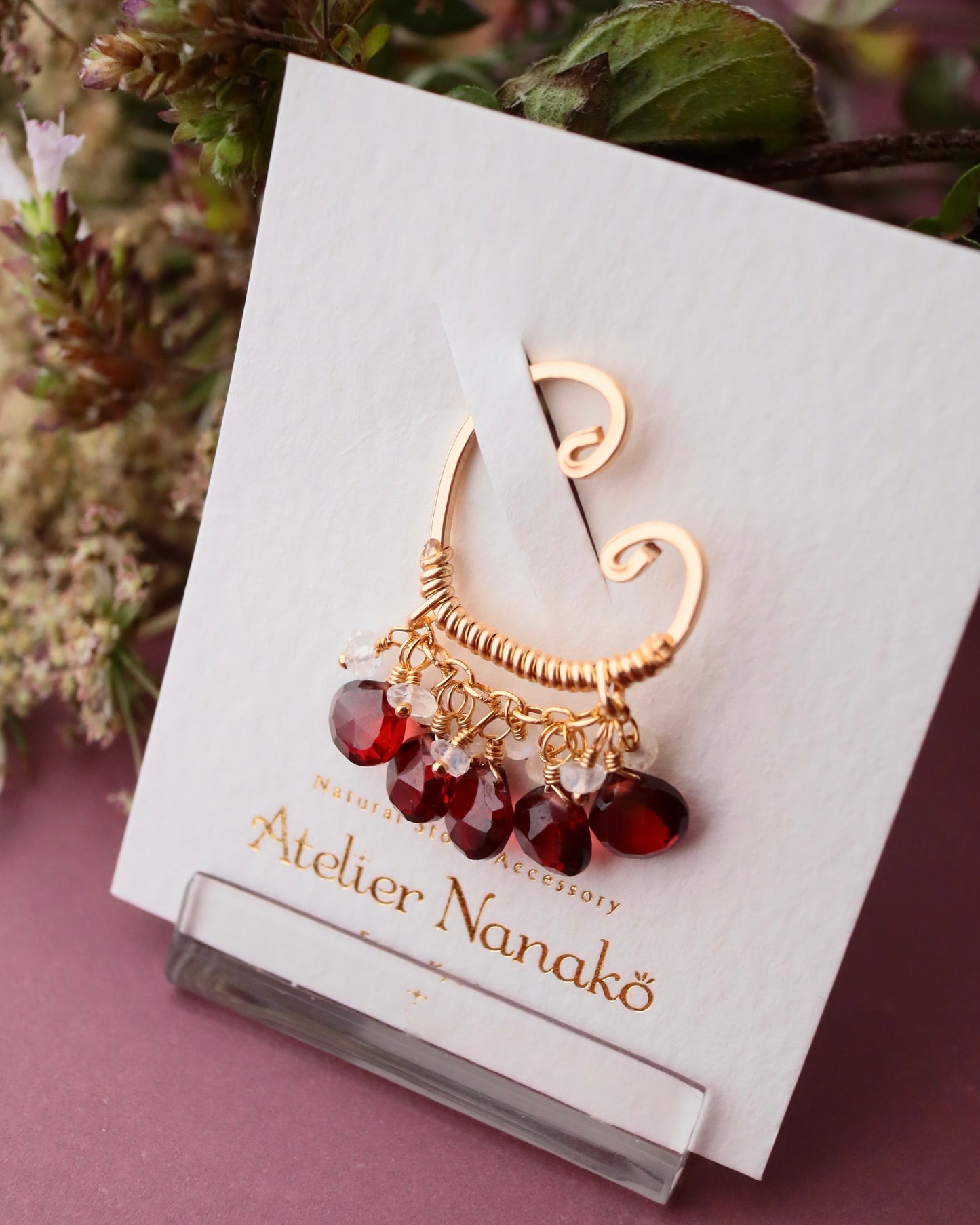 Garnet ear cuff