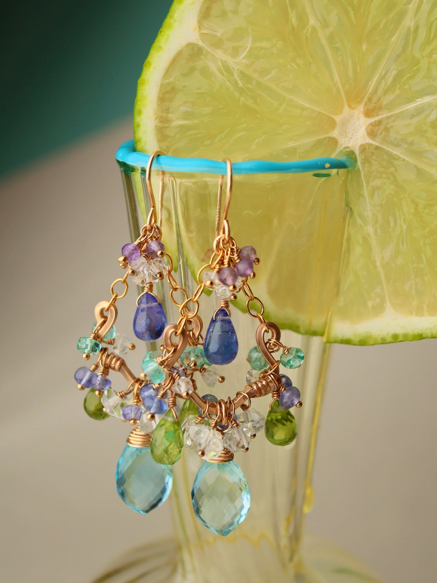 Sky Blue Topaz Chandelier Earrings