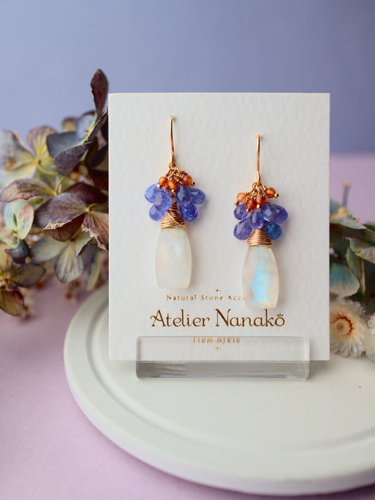 Moonstone and Tanzanite Earrings