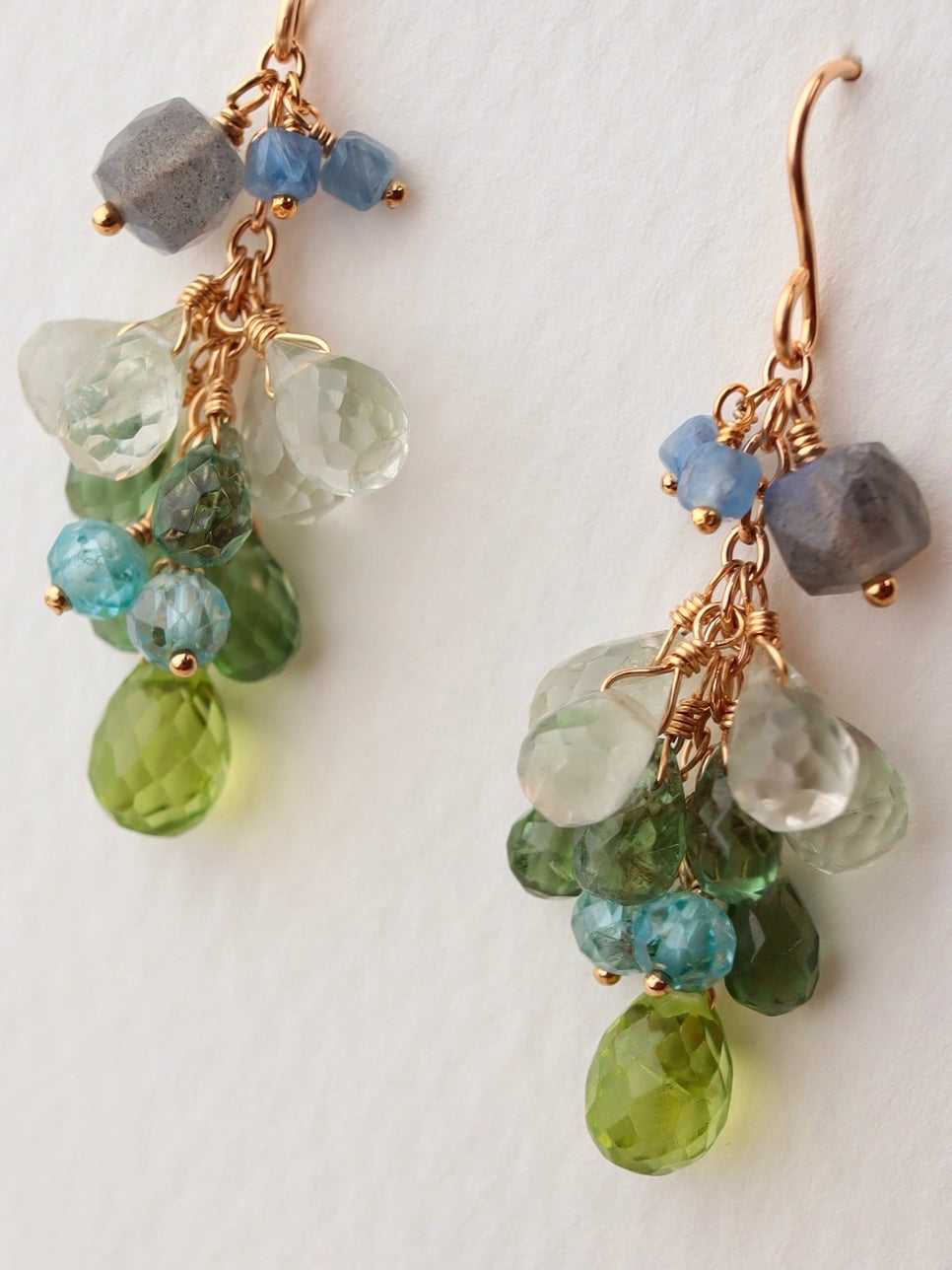 Green stone earrings