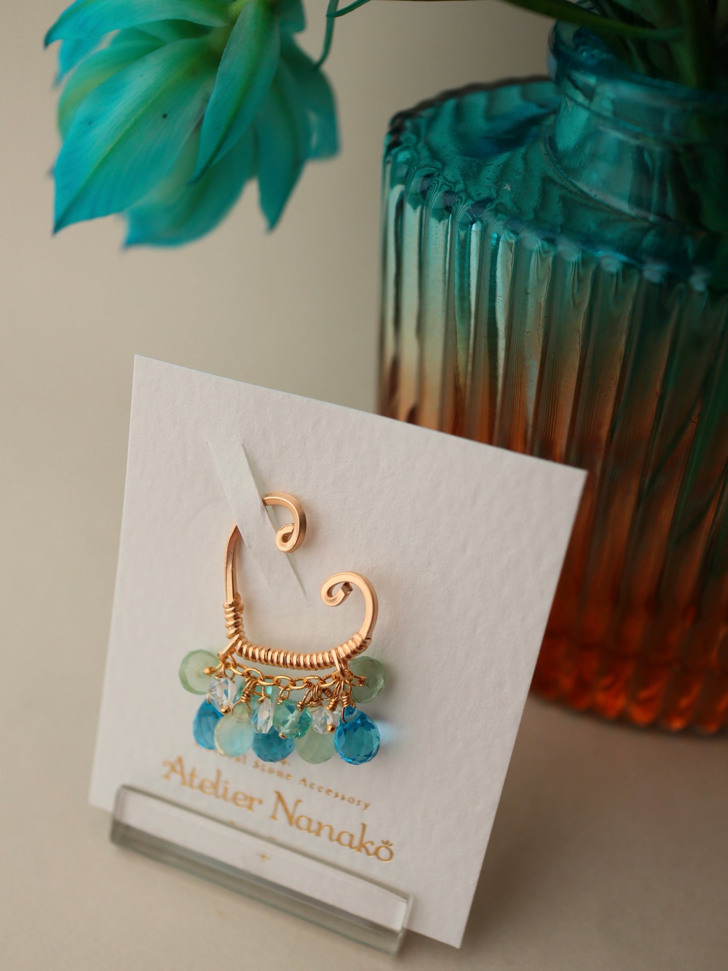 Swiss blue topaz ear cuff