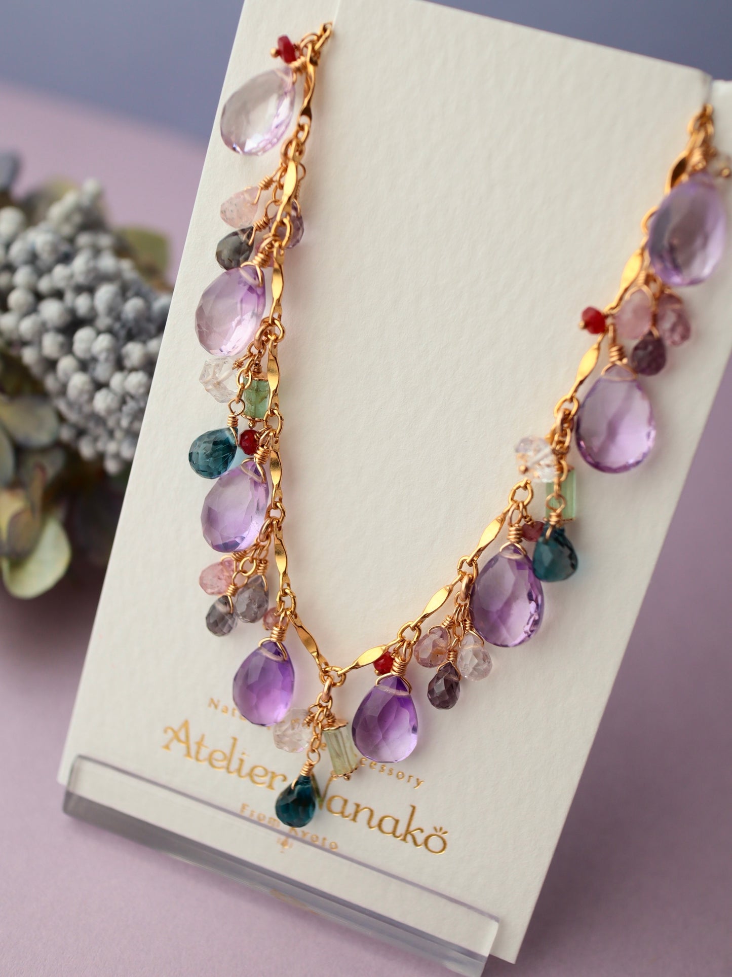 Amethyst and London Blue Topaz Bracelet