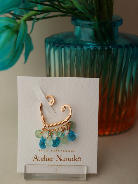 Swiss blue topaz ear cuff