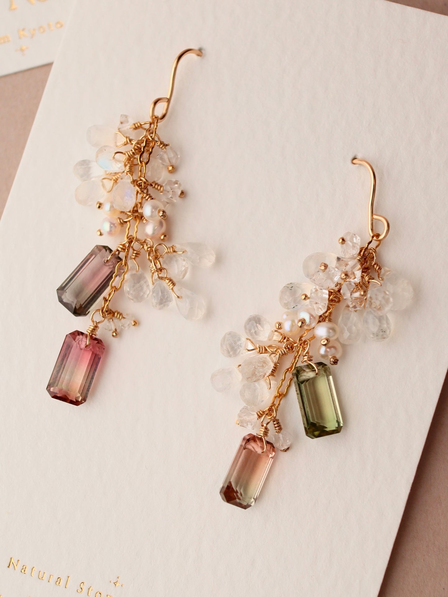 Various bicolor tourmaline earrings