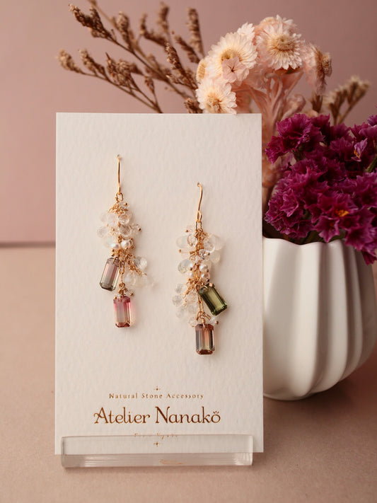 Various bicolor tourmaline earrings