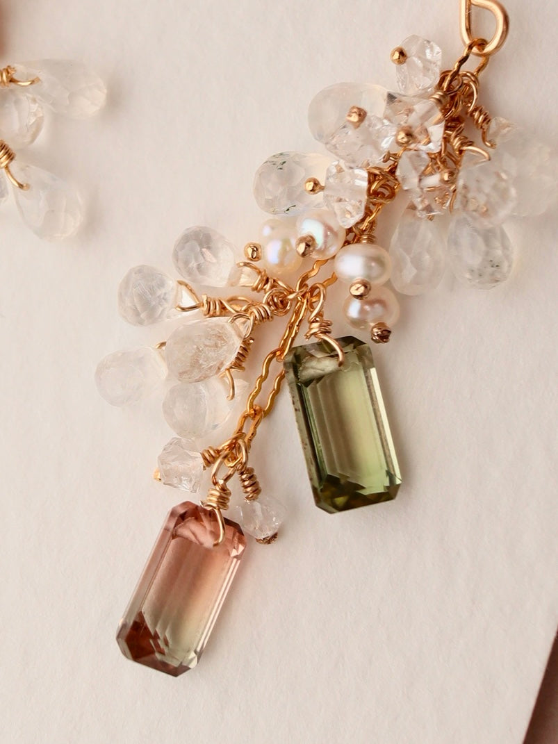 Various bicolor tourmaline earrings