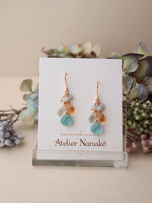 Small green kyanite earrings