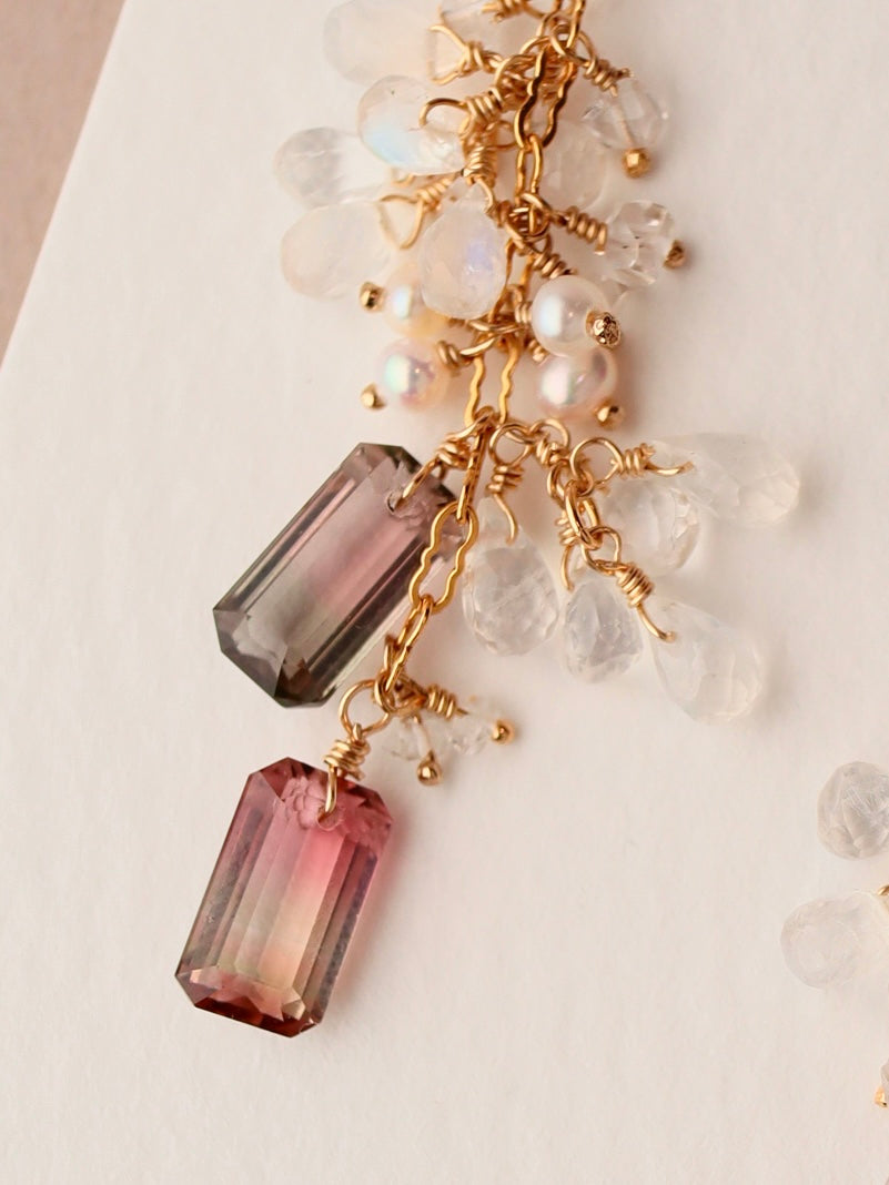 Various bicolor tourmaline earrings