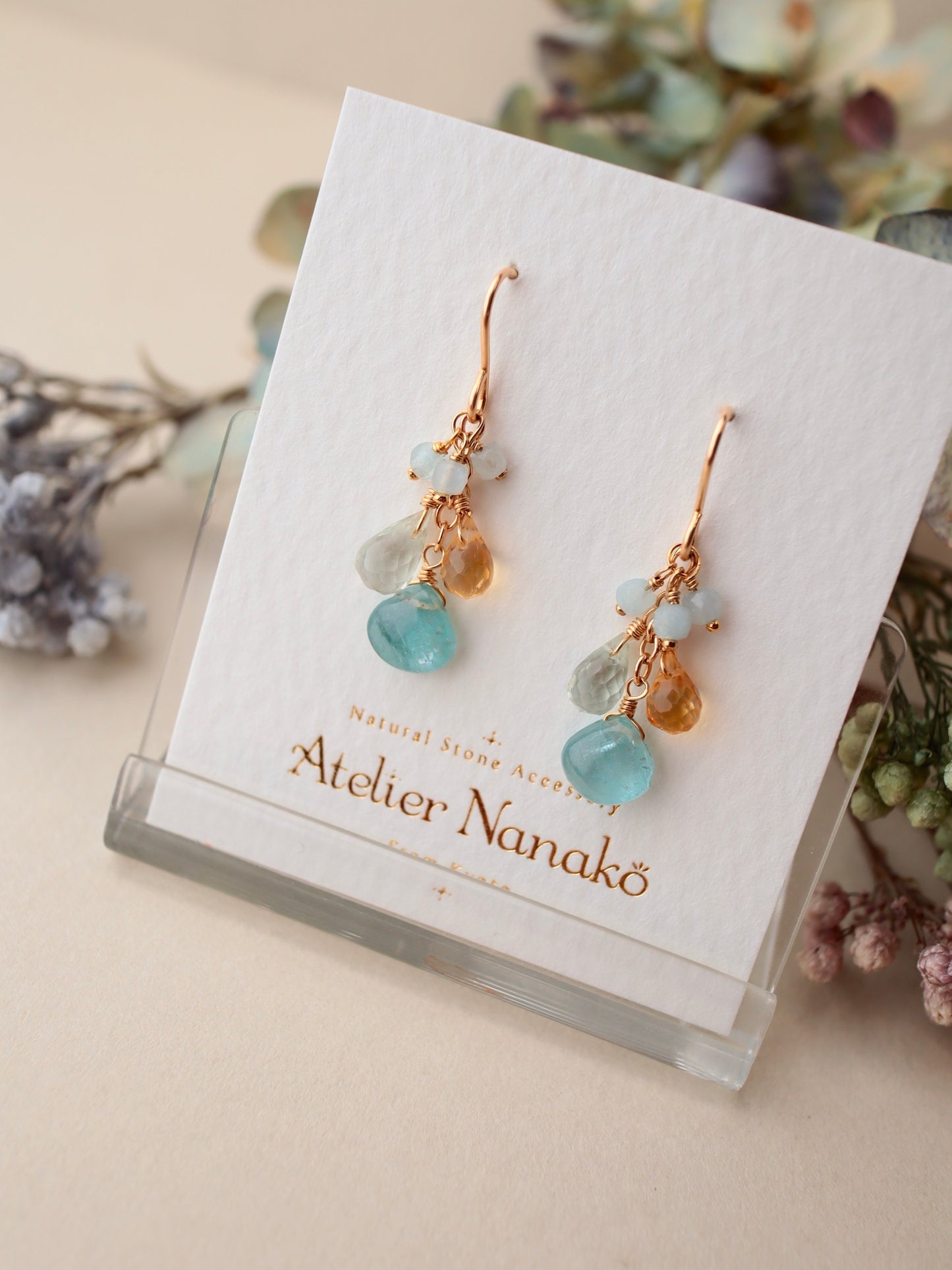 Small green kyanite earrings