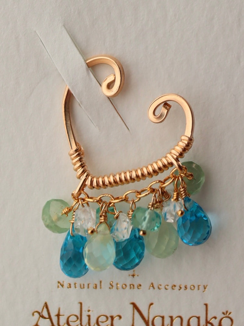 Swiss blue topaz ear cuff