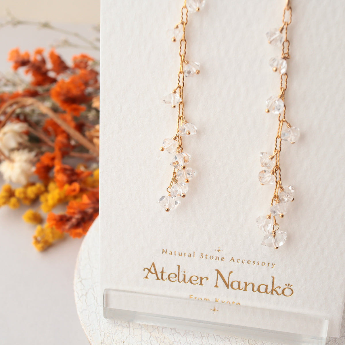 Small Double-point Quartz earrings