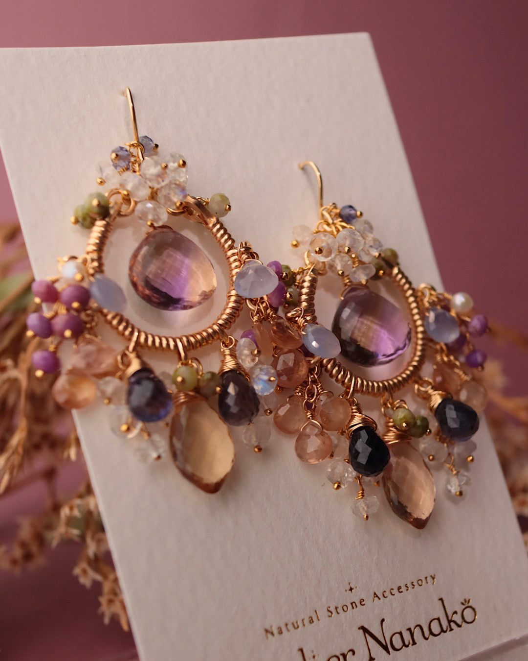 [One-of-a-kind] Ametrine Chandelier Earrings in Classic Colors