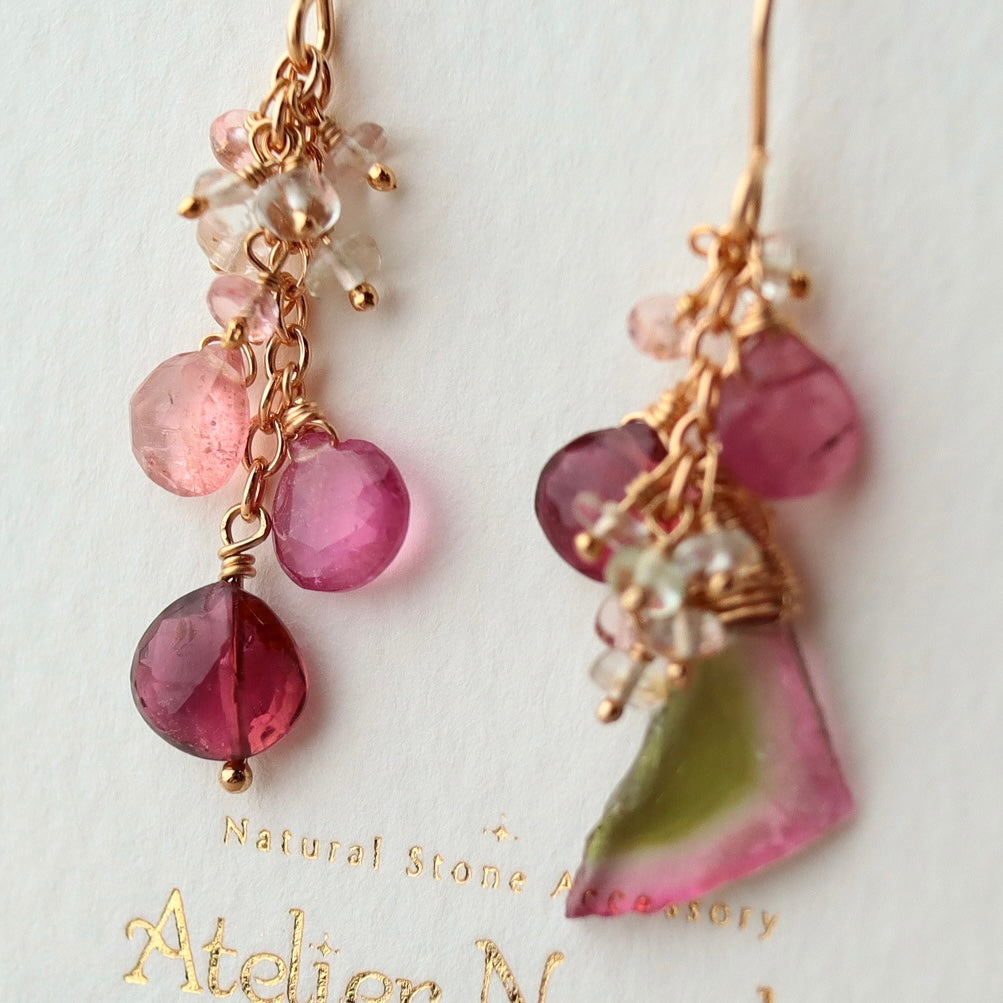 (2) Watermelon tourmaline earrings