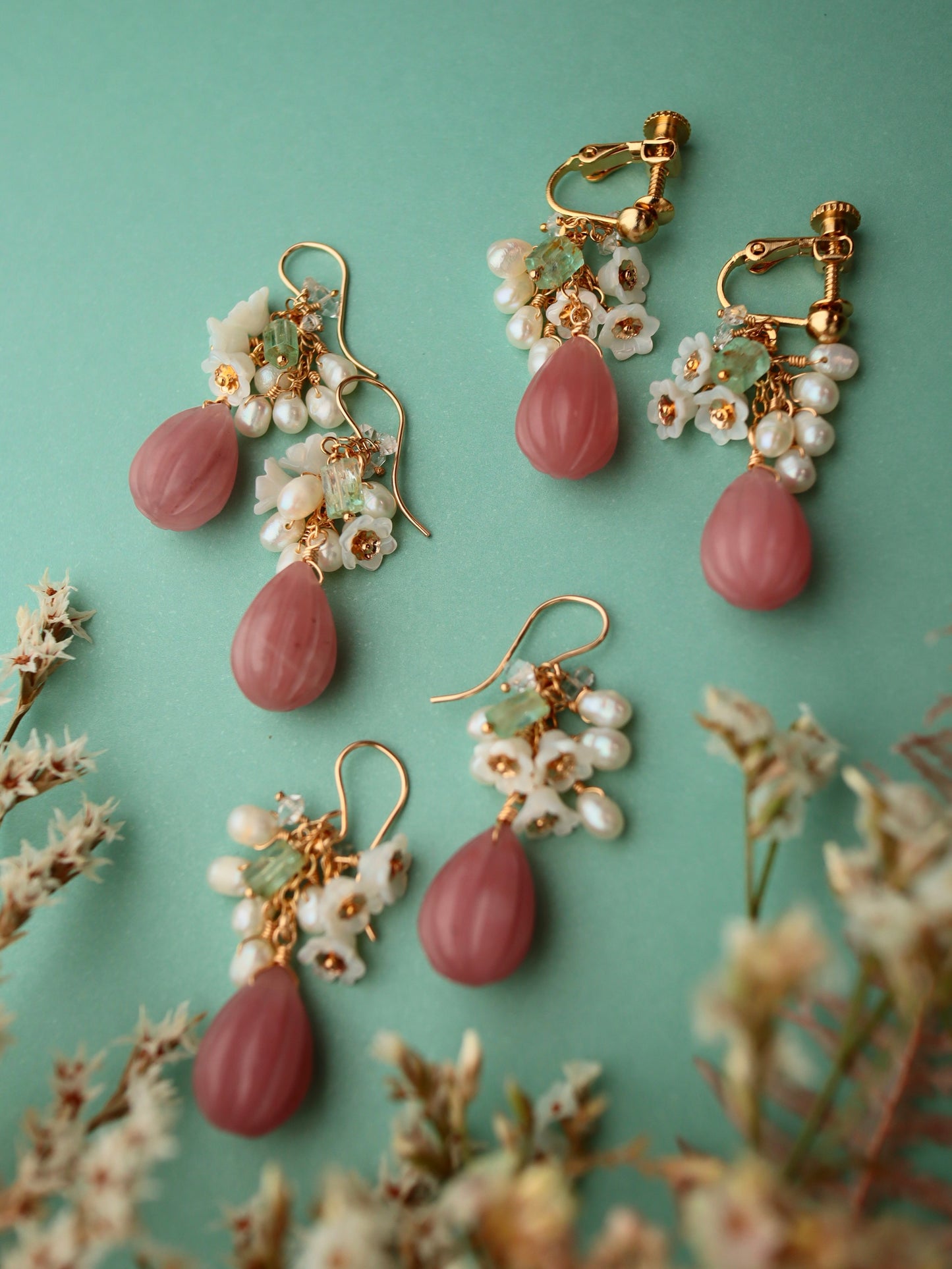 Guava Quartz Earrings