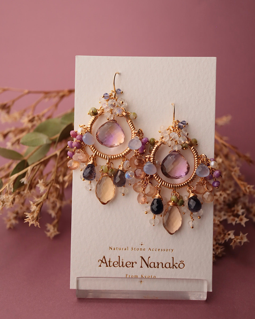 [One-of-a-kind] Ametrine Chandelier Earrings in Classic Colors