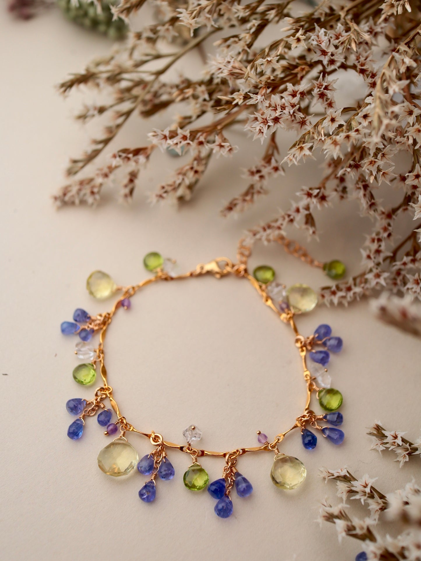【Pre-order sale】 Tanzanite and lemon quartz bracelet