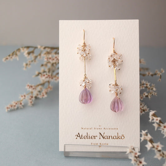 [Ametrine] Earrings carved like a perfume bottle