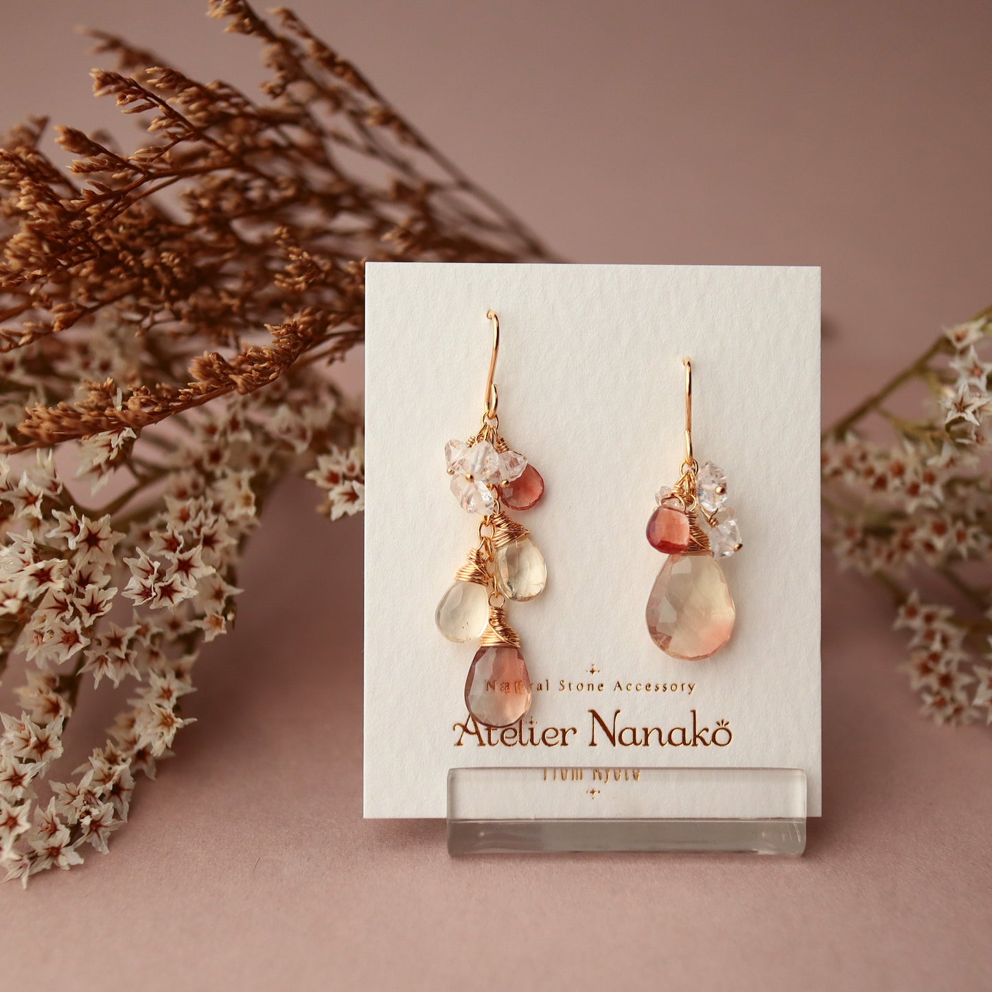 [Asymmetry No.1] Oregon sunstone earrings