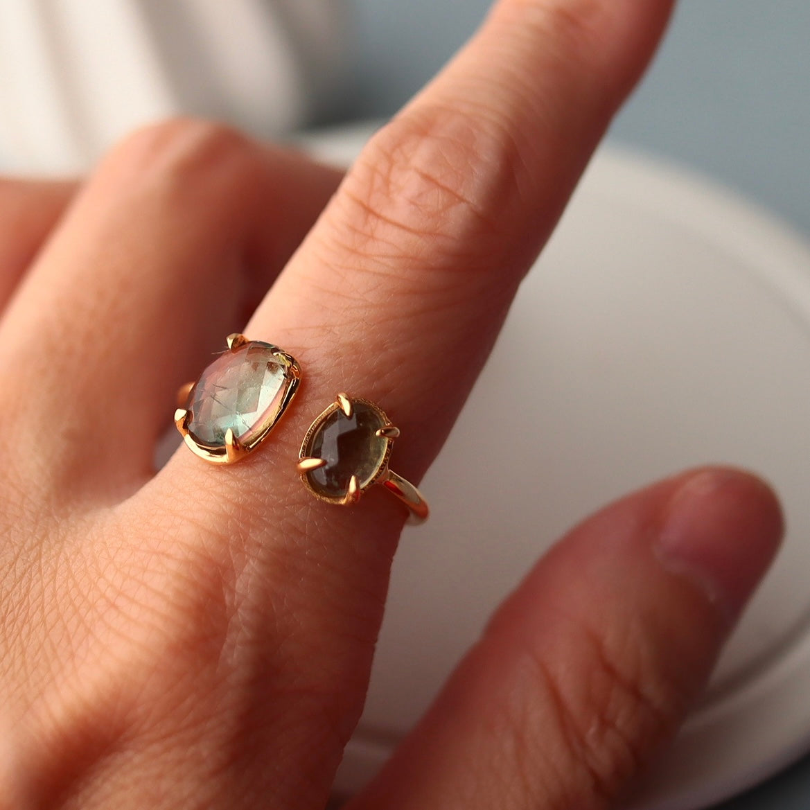 Bicolor tourmaline ring ①