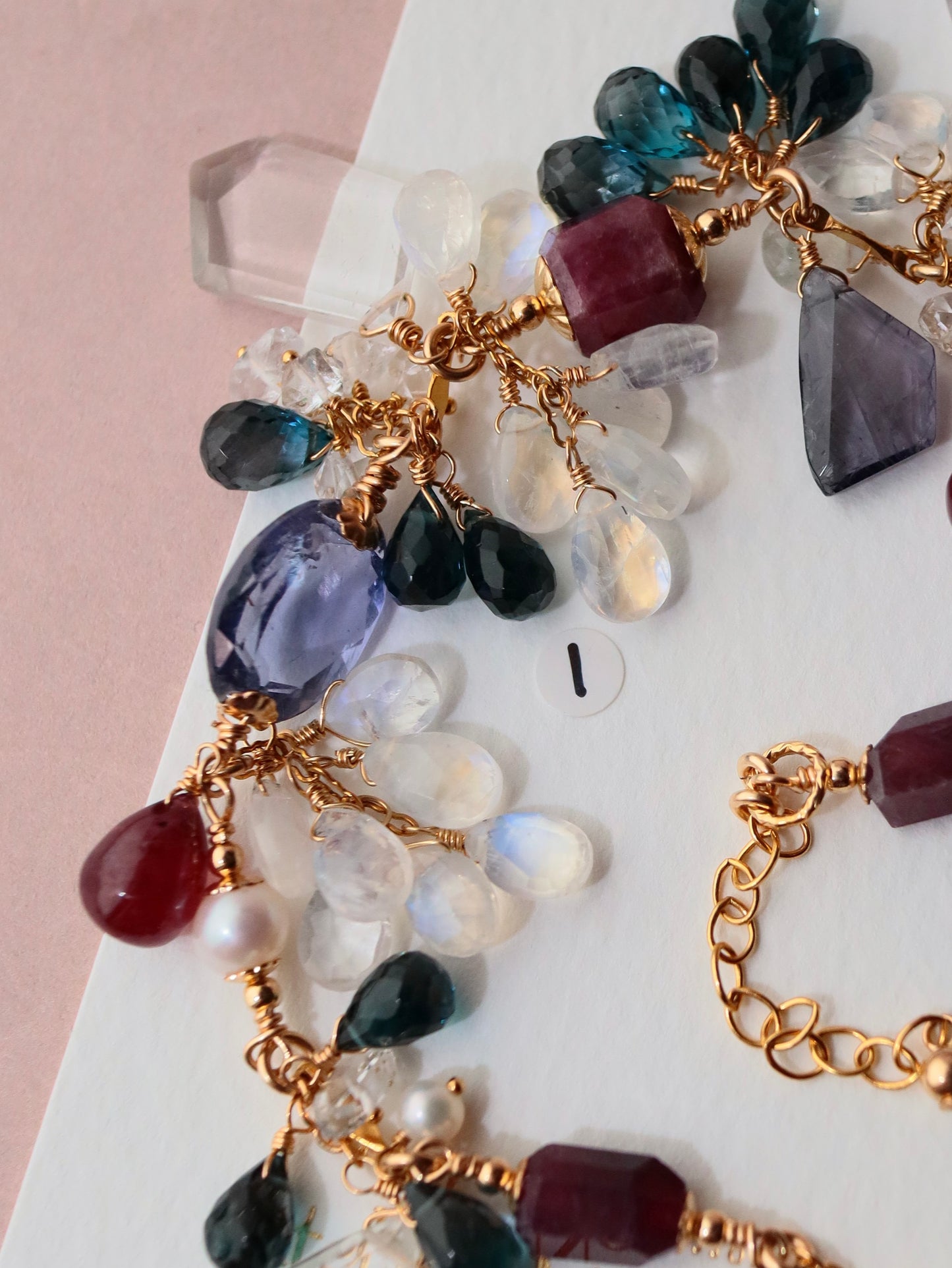 [Stories in Red] Ruby and London Blue Topaz Bracelet ①