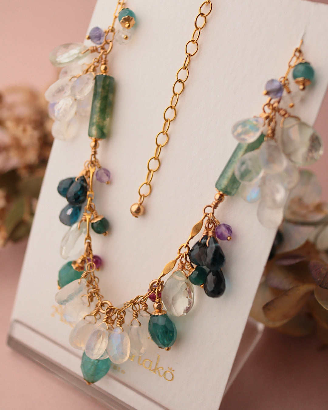 Grandidierite and London Blue Topaz Round Necklace