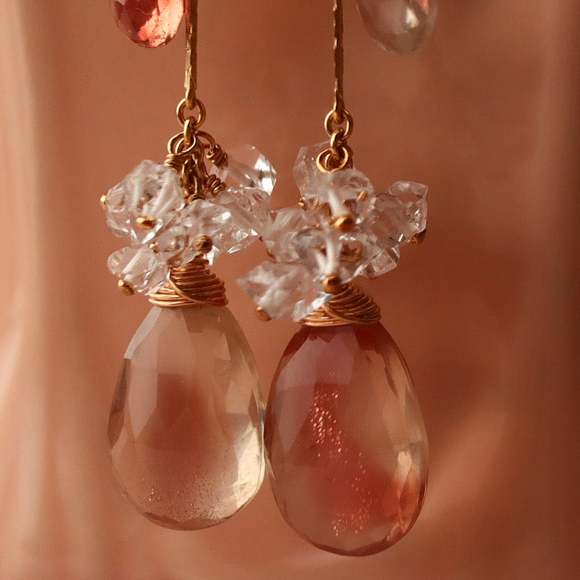 [Large long No.1] Oregon sunstone earrings