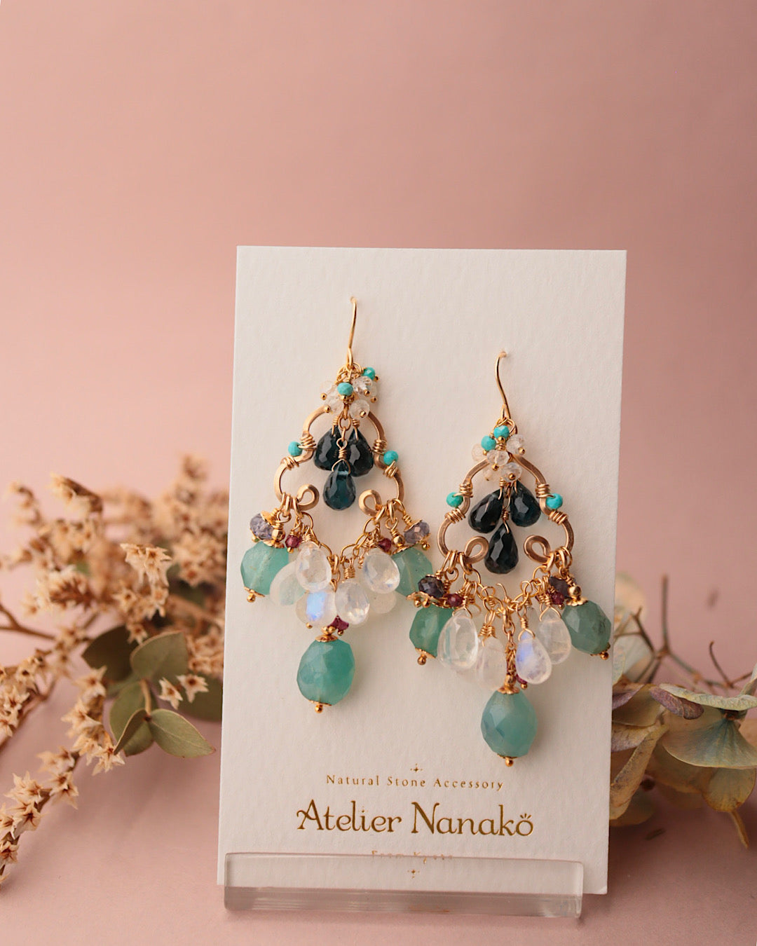 Grandidierite and London Blue Topaz Chandelier Earrings