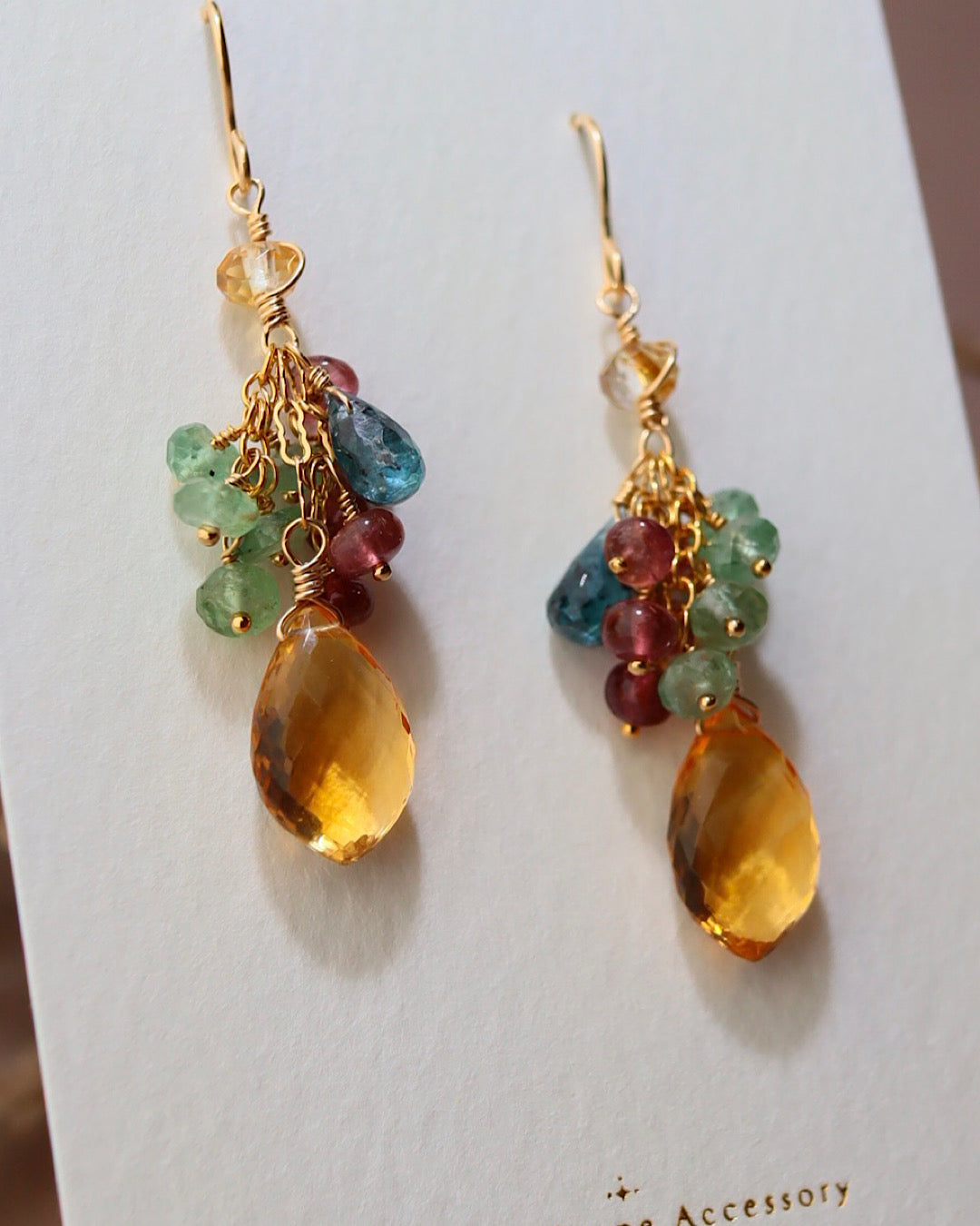 [Plants and flowers waiting for spring] Marquise cut citrine earrings