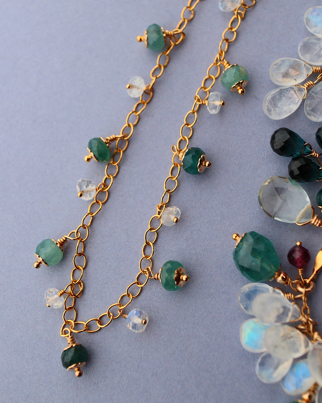 Grandidierite round necklace