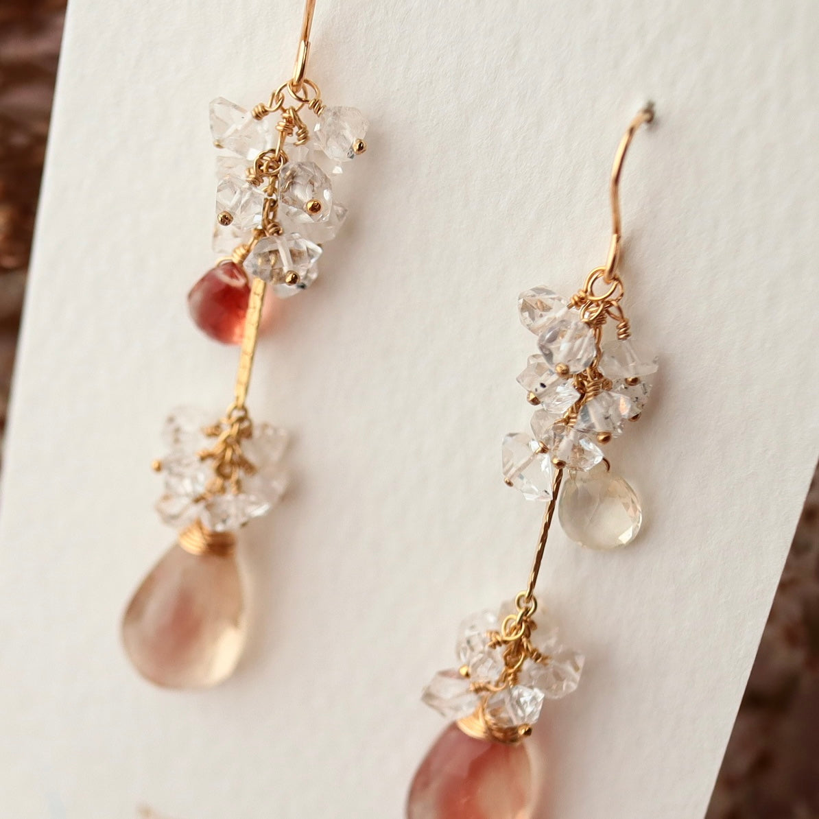 [Large long No.1] Oregon sunstone earrings