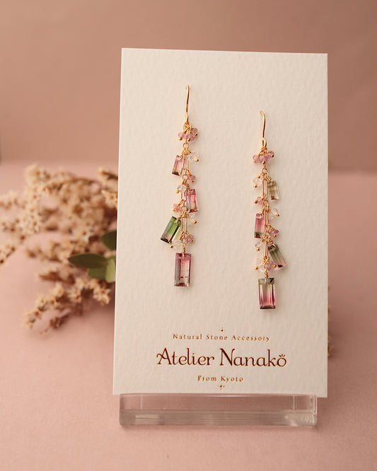 ②[One-of-a-kind] Bicolor Tourmaline Earrings