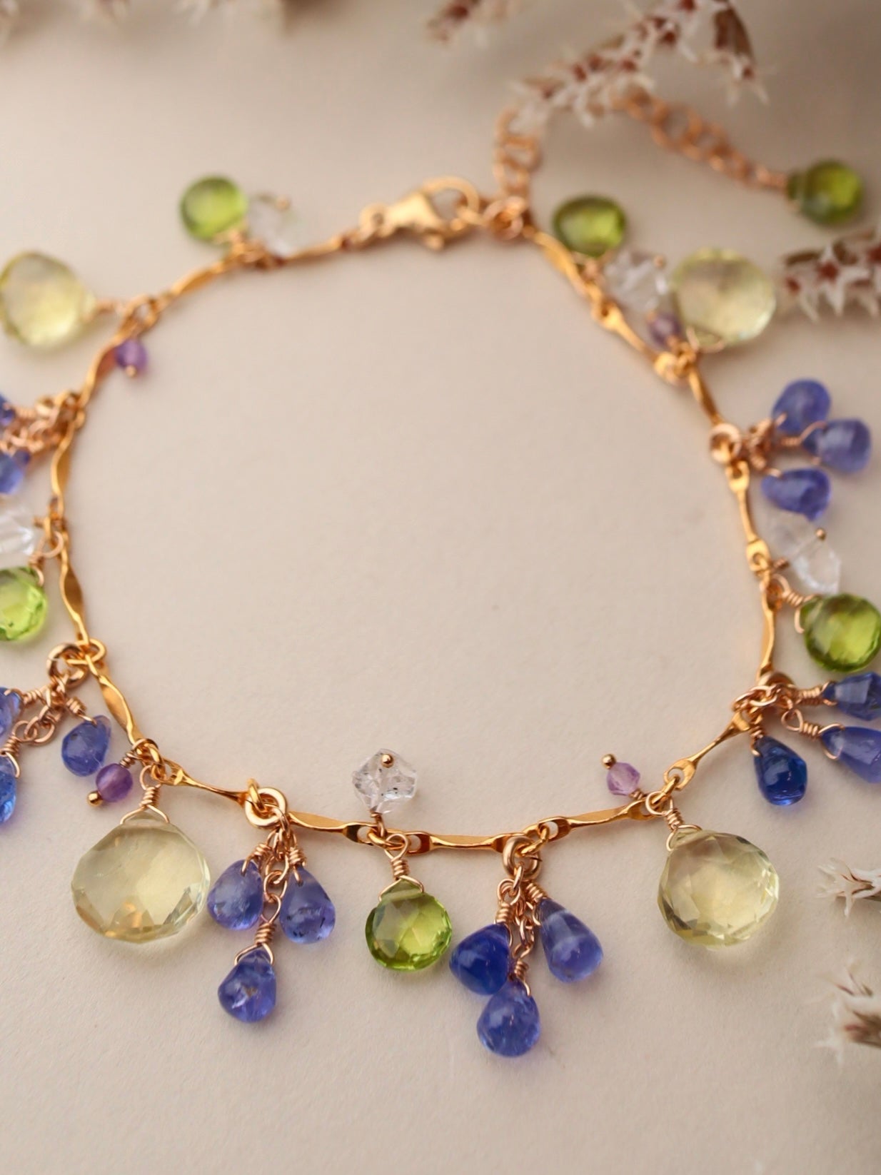 【Pre-order sale】 Tanzanite and lemon quartz bracelet