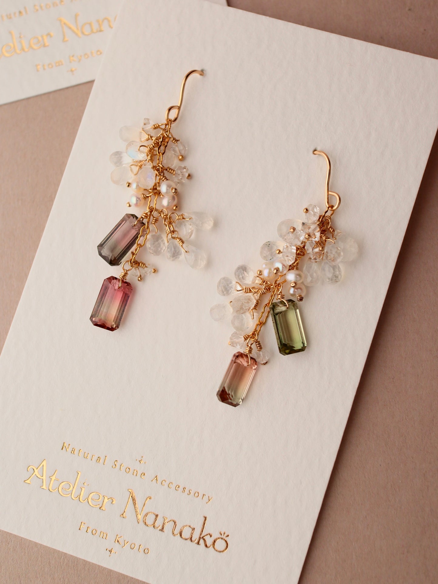 Various bicolor tourmaline earrings