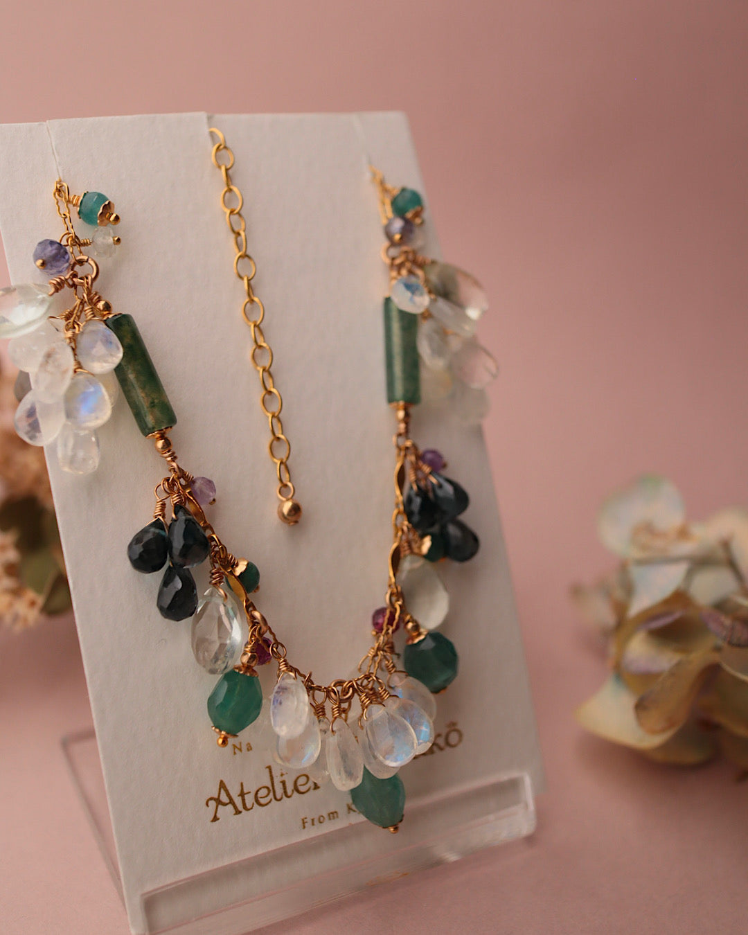 Grandidierite and London Blue Topaz Round Necklace