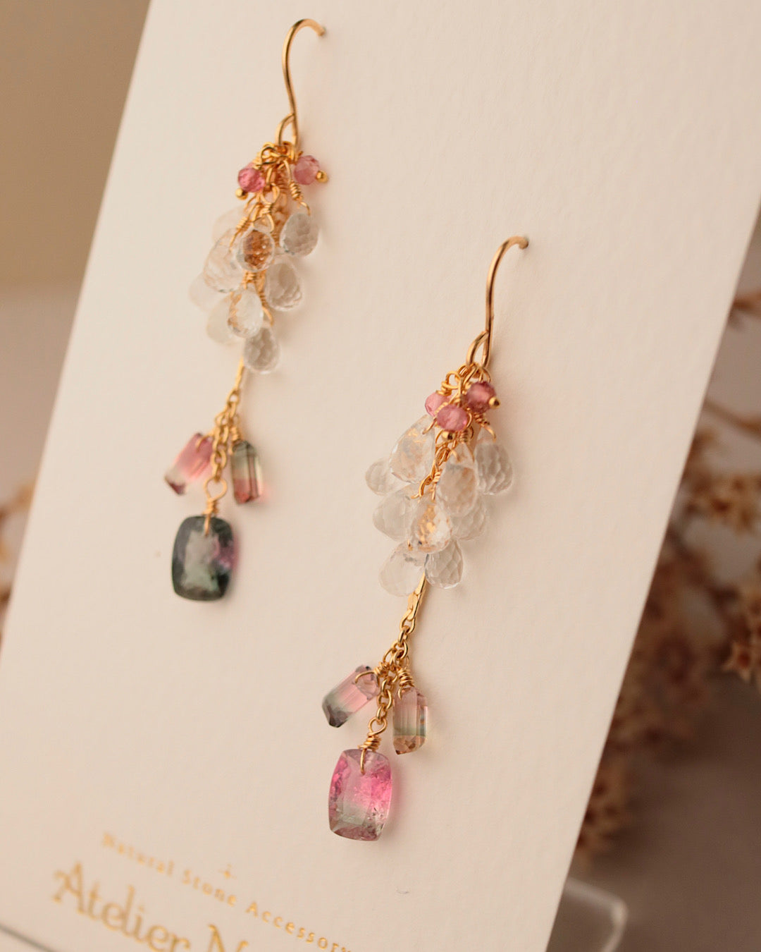 [One-of-a-kind] Bicolor Tourmaline Earrings ①