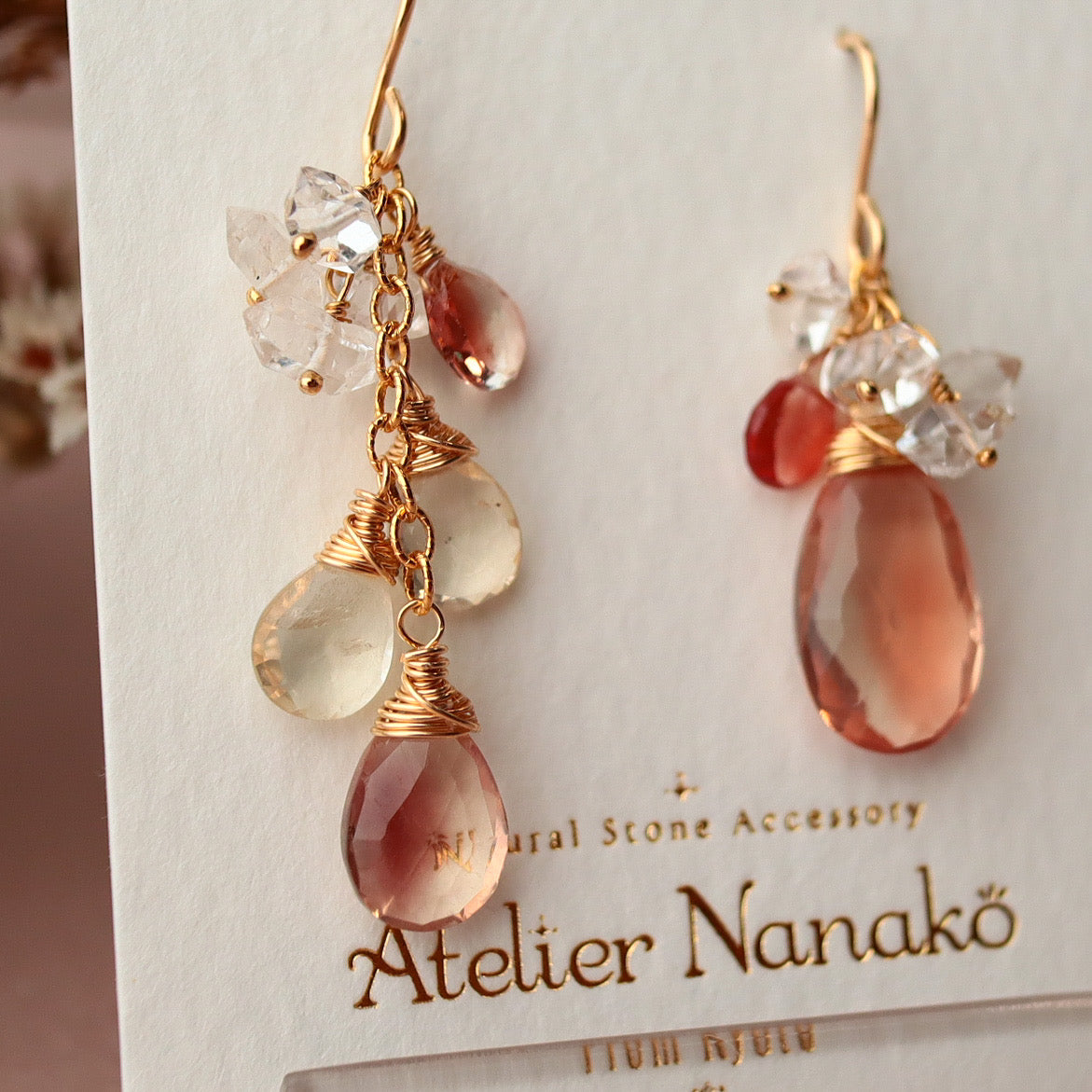 [Asymmetry No.2] Oregon sunstone earrings