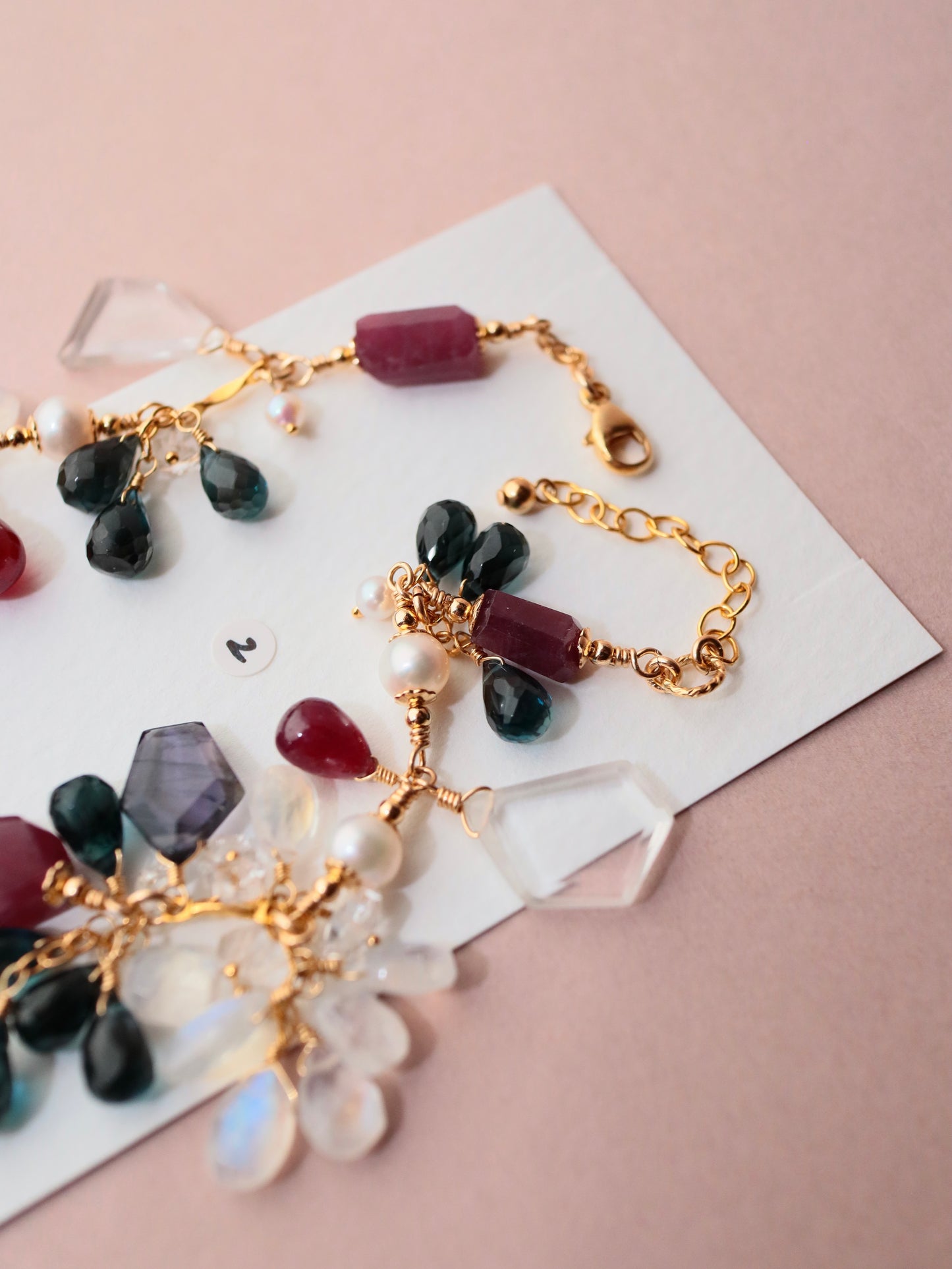 [Stories in Red] Ruby and London Blue Topaz Bracelet ②