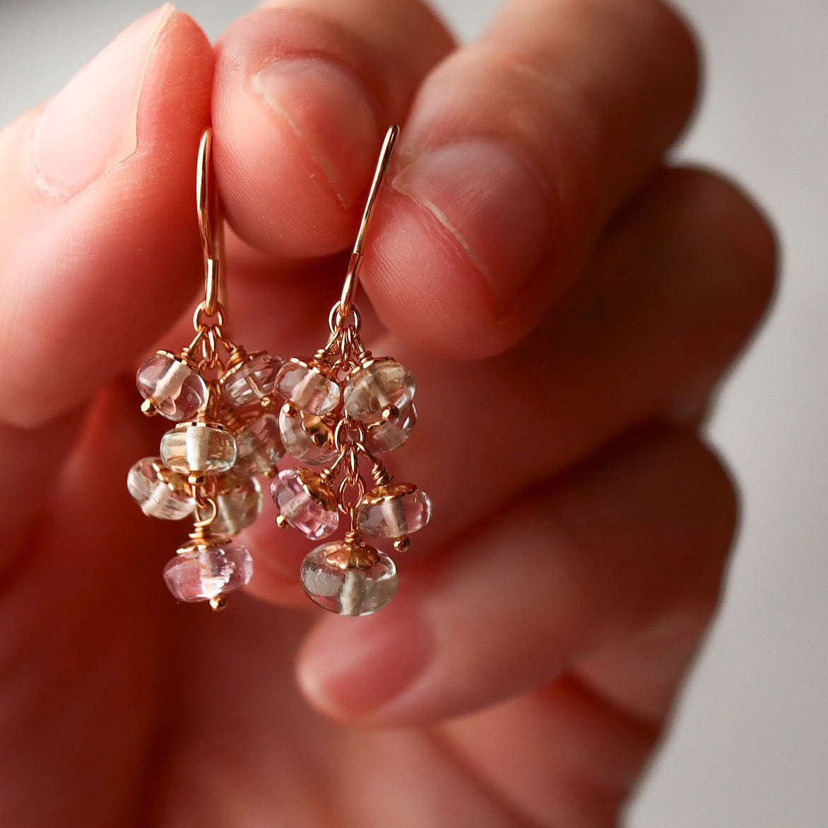 Pale tone tourmaline earrings